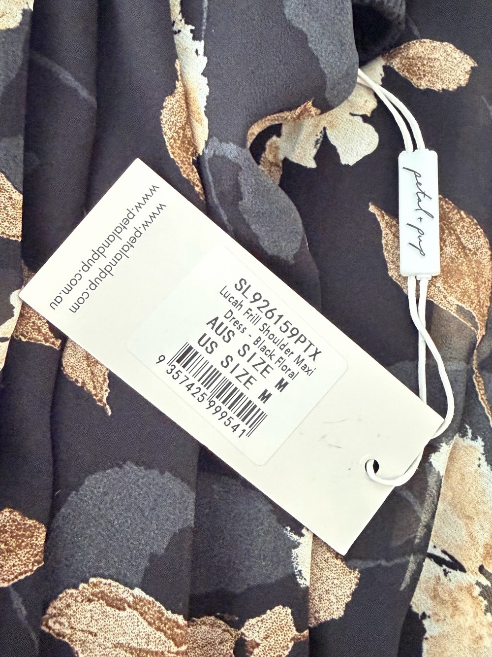 Petal & Pup Black Maxi Dress with White Floral Print - Picture 9 of 9